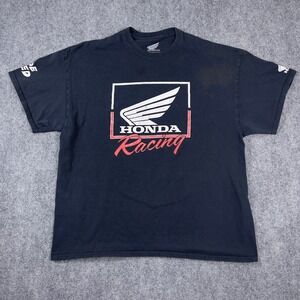 Honda Racing T-Shirt Mens XXL Black Graphic Ride Red Motocross Tee